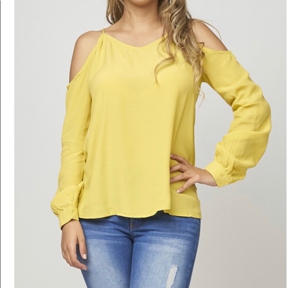Long Sleeve Cold Shoulder Blouse - Picture 3 of 3